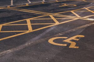 disabled parking sign on the floor