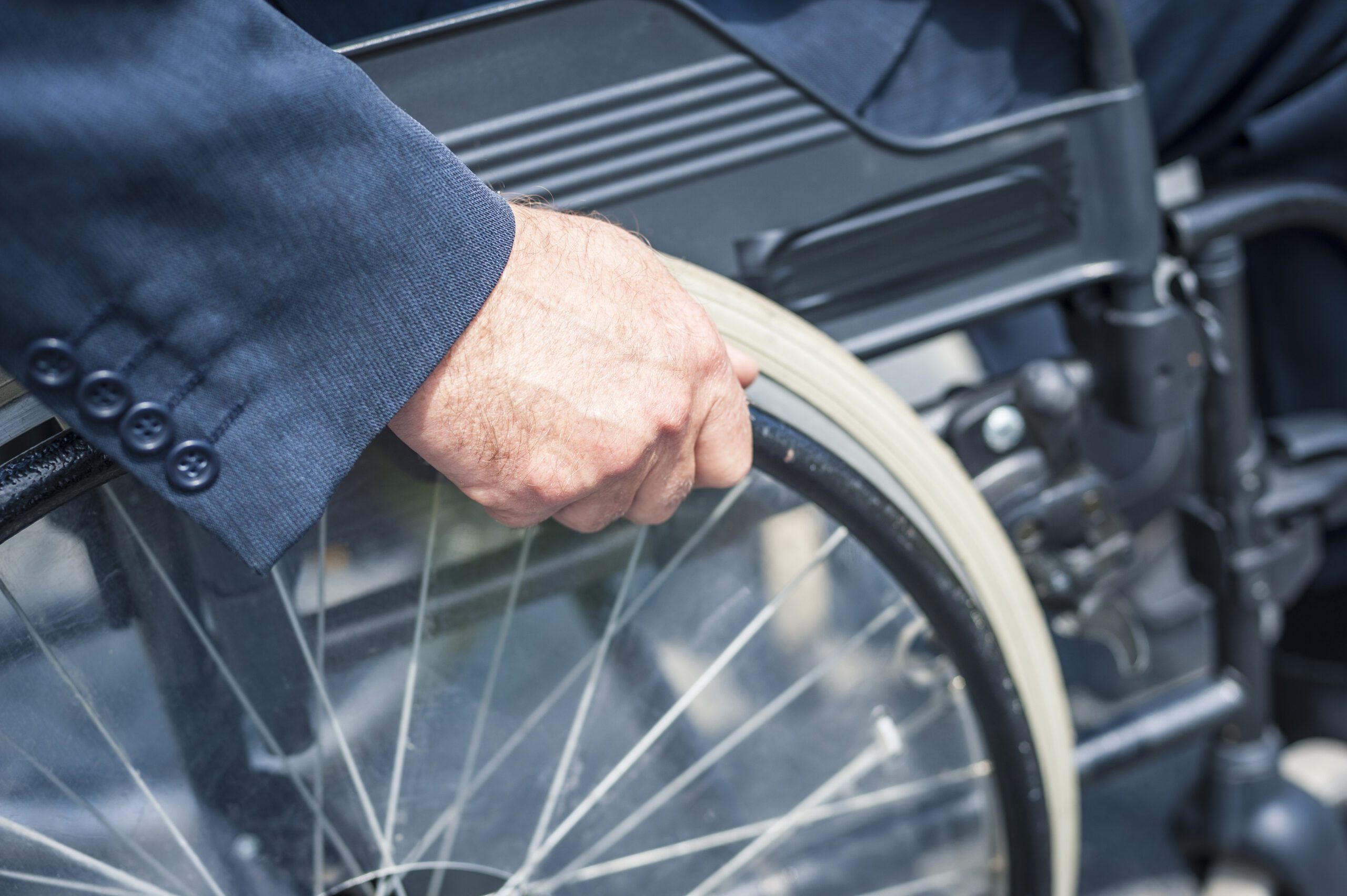 Man on wheelchair in welwyn garden city