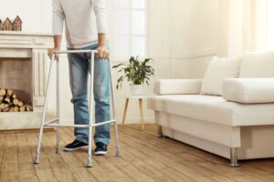 walking frame being used in house